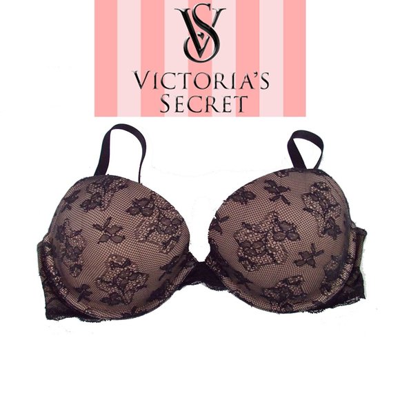 Lacey Black Victorias Secret Demi Uplift Bra 36C - Picture 1 of 7